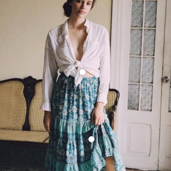 chinese dress ladies Blue Zone | Woven V-Neck Long Bohemian Dress